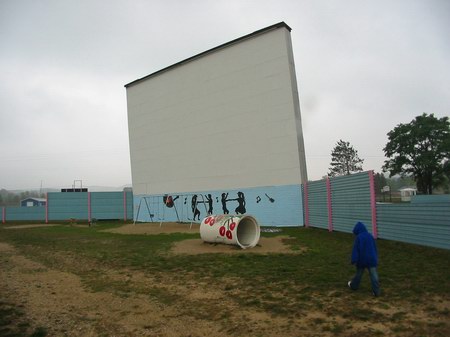 Cherry Bowl Drive-In Theatre - FRONT OF SCREEN - PHOTO FROM WATER WINTER WONDERLAND